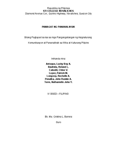 halimbawa ng pananaliksik research paper|(PDF) Ang Ugnayan ng Wika, Pananaliksik at.
